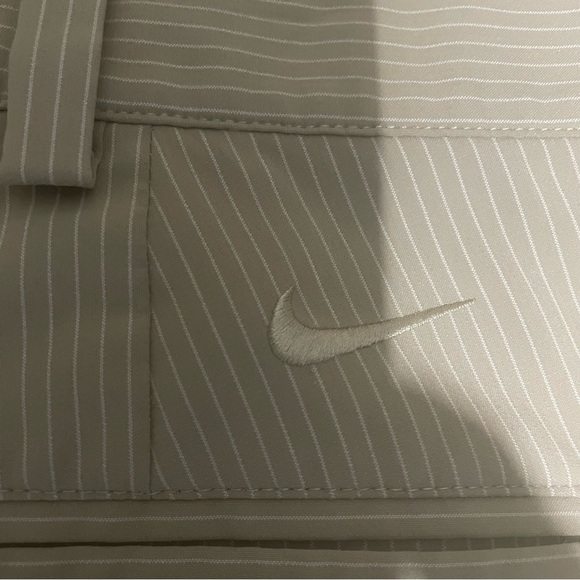 Nike Golf Shorts Dri Fit Performance Beige Brown Athletic Mens Size 38 Striped - Picture 3 of 8